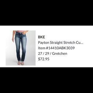 Size 27 BKE Payton skinney stretch